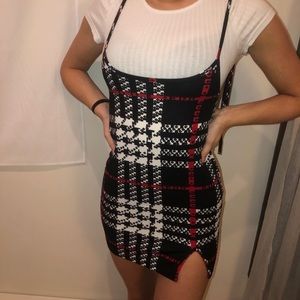 Plaid Overall Dress